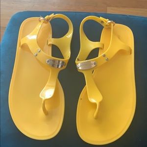 Yellow MK Jelly Sandals
